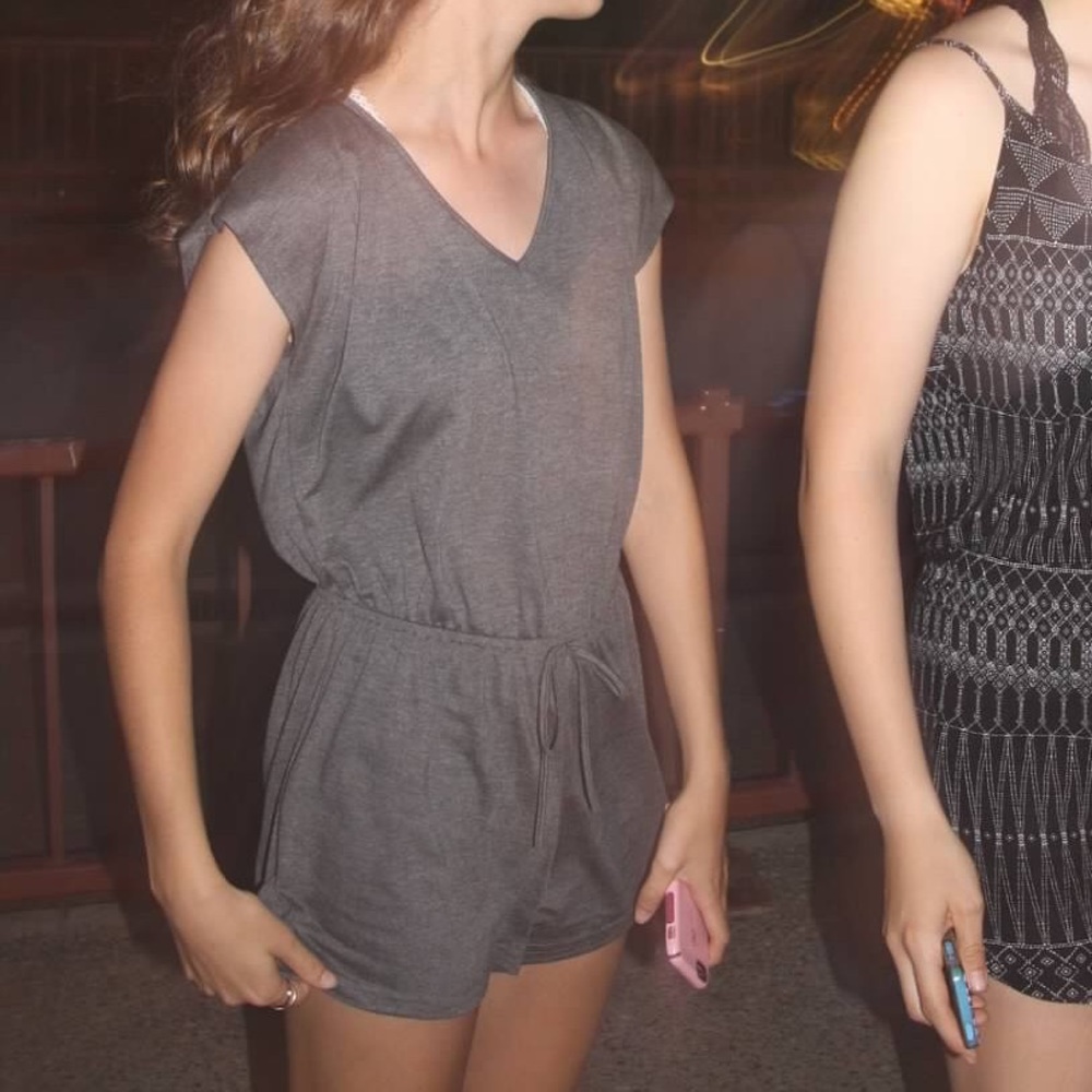 Heather Gray V-Neck Romper